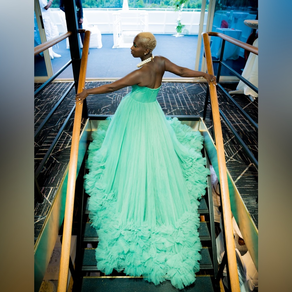 Sea foam green gown